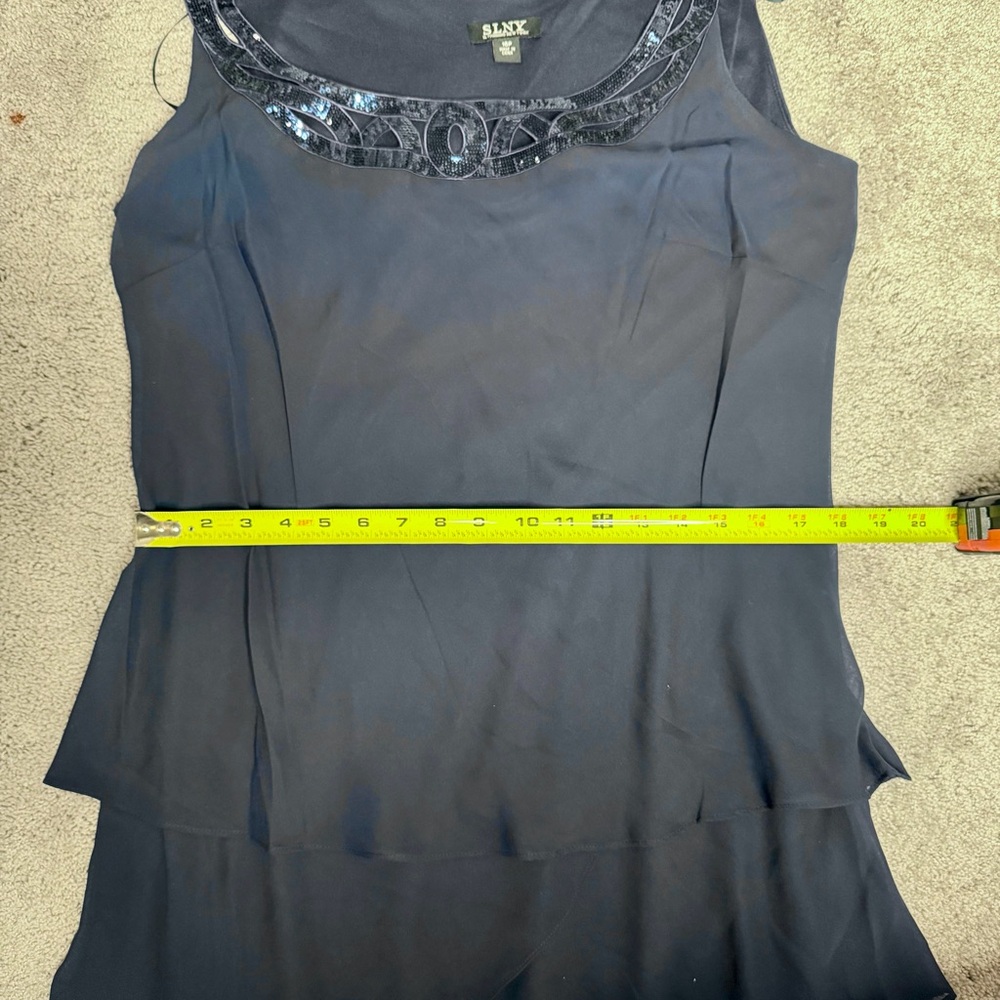 SLNY Mother of The Bride Jacket Dress with Sequined Cut Out Shoulder NWT - Picture 14 of 15